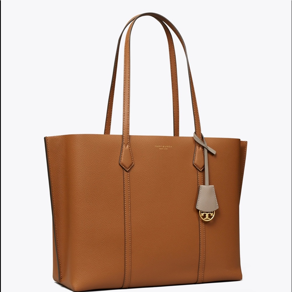 Nwt Tory Burch Perry Triple Compartment $448 Light Umber Tote